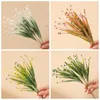 Decorative Flowers 5Pc Simulation Plastic Peas Grass Artificial Plants For Home Flower Pots Fake Wedding Wall Backdrops