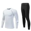 Indumenti da notte da uomo Abbigliamento sportivo da compressione Calzamaglia da corsa da uomo Leggings da palestra Fitness Top Camicie lunghe Rash guard maschile Biancheria intima termica invernale Sport T221017