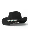 Berets 2022 Fashion Women Western Cowboy Hat Lady Fascinator Outblack Cowgirl Sombrero Hombre Jazz Cap