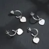 Designer T-Heart Charm Earrings Love Stud Earrings 925 Silver Sterlling Jewelry Desinger Women Valentine's Day Earring Party Gift Original Luxury Brand