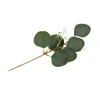 Fleurs décoratives 24 pièces, feuilles d'eucalyptus artificielles ensemencées, tiges de fausses branches de plantes en argent pour décoration de mariage et de vacances