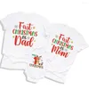 Women's T Shirts My First Christmas As Dad/mom Family Matching Clothes T-shirt Father Mother And Baby Look Outfits Tops Baby's Jumpsuits