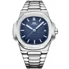 ساعة Wristwatches Fashion 2022 منتجات بيع أوتوماتيكية الساعات الميكانيكية الأزرق الفولاذ المقاوم للصدأ مضيئة من الذك