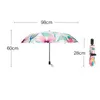 Yada Fashion Flower Mönster Rainy Paraply Foldbar regntät för kvinnor Skydd YD200127 J220722