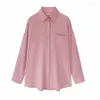 Frauenblusen Mode Mode Langarm Pocket Tasche Sonnencreme Bluse Frauen koreanischer Stil Revers White Shirt Frühherbst -Knopf lose