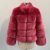 Fausse fourrure pour femmes HJQJLJLS hiver épais manteau chaud femmes de luxe floue femme col montant fausse veste noir vêtements d'extérieur 221119