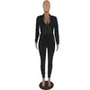 Calças de duas peças femininas elegantes malha de malha de malha de duas peças conjunto mulheres sexy v pescoço corset blazer calça superior calça skinny rastrear mulheres roupas de moda t2221012