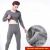 Heren Nachtkleding 2022 Winter Thermisch Ondergoed Mannen Lange Thermische Pak Polyester Comfortabele Warme Tops Broek Delige Set Thermisch Ondergoed T221017