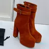Boots Designer Women Fashion Round Toe Woman Short Boot Runway Outfit