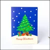 Andra 8 datorer/Lot Christmas Card Snowman Santa Claus Hälsning med kuvert Mini Tack Nyårspresentkort Drop Leverans smycken P DH9TI