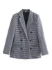 Ternos femininos Blazers Moda Autumn Women Plaid and Jackets Office Office Lady Lady Terno Slim Double Breasted Blazer Coat Toever 221119