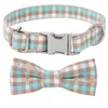 Dog Collars Small Fresh Plaid Pets Bows Tie Decoration Pretty Cute Removable Bow Pet Supplies Metal Insert Buckle Dogs Collar