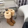 Botas inverno quente neve longa para mulheres mulheres ao ar livre sapatos de pelúcia couro coxa alta sobre o joelho liso antiderrapante 221119