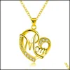 Anhänger Halsketten Mode Herzform Brief Mom Anhänger Halsketten Hochwertige Mütter Geburtstag Schmuck Bestes Geschenk für Mutter Drop D Dhxix