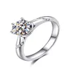 Boeycjr 925 Silber 0 5CT 1CT 2CT F Color Moissanite VVS Engagement Hochzeitsdiamantring mit nationalem Zertifikat für Frauen 201121297852