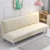 Stol t￤cker plysch arml￶st soffa slipcover elastisk futon t￤ckning tjockare vinter f￤llbar s￤tesb￤nk soffa skydd hem eldekor