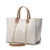 Modna damska luksusowe torby wieczorowe marka torebka płócienna klasyczny Pearl Beach Hand Bag Designer Kobieta duża plecak Małe paczki Przenośne torebki zakupowe R86W