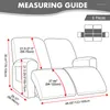 Stol täcker 6 st/set 2-sits Jacquard all-inclusive recliner cover spandex stretch fåtölj lat avslappning soffa för vardagsrum