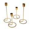 Candle Holders 4 Pack Gold Brass Candlestick Metal Taper Decorative Stand For Wedding