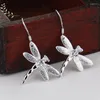 Brincos Dangle Charmhouse Pure Silver for Women Dragonfly Earing Brincos Femme Pendientes Jóias de moda Bijoux Gifts Gifts