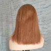 Kolor Ginger Human Hair Peruki Bob Krótki 13x4 koronkowy przednia peruka wspaniała luksusowa fryzura