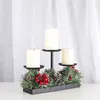 Romantic Christmas Decoration Candle Holder Metal Iron Candlestick Ornament For Party Event Dinner Table Layout Props