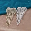 Brosches skriker kreativa tassel hjärta full strass stift smycken för kvinnor män mode boutique brosch party bankett lapel pin