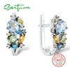 SANTUZZA Silver Earrings For Women Genuine 925 Sterling Silver Stud Earrings Colorful Gem Stones brincos Elegant Fashion Jewelry233322767