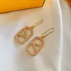 2023 earrings designer for women stud luxury gold heart shape pearl crystal gold double V letter 925s silver jewelry classic 15942605