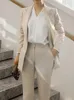 Calça de duas peças femininas femininas malhas elegantes blazer com calça casual com calça casual 2 seta feminina feminina moda coreana roupas de trabalho roupas