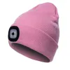 Unisex Outdoor Cycling Hiking LED Light Knitted Hat Winter Elastic Beanie Cap hat with lighting Xmas Gift