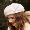 Moda berretti di lana cappelli da donna autunno e inverno cappello da pittore retrò grande testa intorno a una varietà di cappello caldo