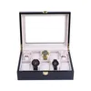 Bekijk dozen 6/10/12 slots Horloge Opslag Boxlight Luxe high-end zwarte koolstofvezel Verf doos kijkdoos opbergdoos displaybox