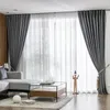 リビングルームのためのカーテンシンプルなカーテンライト豪華な高品質のソリッドカラーブラックアウトシェードヨーロッパスタイルカスタマイズ
