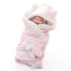 Sleeping Bags Warm Velvet Fleece Swaddling born Soft Blanket Solid Bedding Set Cotton Quilt Swaddle Wrap 221119