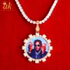 Aokaishen Custom Po Necklace for Men Picture Medallion Pendant Real Gold Plated Hip Hop Jewelry Iced Out 2022 Trend259A