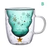 Mugs 300ml Christmas Tree Double Glass Water Cup Milk Mug Coffee Gift