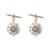 Korean Version Of The Move Peach Handdrilled Crystal Natural Shell Earrings Fairy Temperament Earrings Femal J19063028426612518