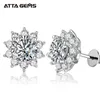 Stud Snowflake Earrings 925 Sterling Silver Jewelry 65mm 10 Carat Diamond Moissanite For Women Wedding Present 221119