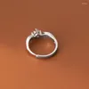 Cluster-Ringe, V-förmiger Ring aus 925er Sterlingsilber für Frauen, zierlicher CZ, stapelbarer Finger, doppellagig, minimalistischer Schmuck, Brautjungfern-Geschenk