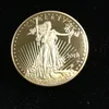 5 PCS Non Magneitc El nuevo en God Trust DOM 2018 Real Gold Goled Liberty Souvenir Coin 32 6 mm de di￡metro American 235L