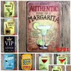 Metal Painting Beer Wine Cocktail Tin Sign 40 Estilos Placas de metal Vintage Bar Pub Decoração de parede de parede de parede Art Craft Iron Painting Retro Pla Dhqyk