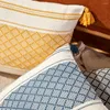 Kuddefodral Bomull Kast täcker handvävd kudde täcker dekorativ tofs för bäddsoffa och vardagsrum
