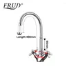 Kitchen Faucets FRUD Zinc Alloy Polished Sink Faucet Deck Mounted Dual Handle Single Hole Cold And Water Mixer Taps