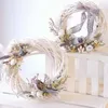 Christmas Decorations Wicker Wreath Decor Rattan Vine Ring Floral Hoop Natural Ornaments Craft Accessories DIY Garland Gifts