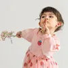 Crianças meninas vestido de princesa outono e inverno infantil roupas infantis morango fio líquido através de vestidos de menina presente