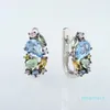 Boucles d'oreilles en argent Santuzza pour femmes authentiques 925 boucles d'oreilles à étalons en argent sterling et pierres de joyaux colorés brincos bijoux de mode élégants238184788