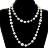 Style de luxe Designer Bijoux Collier perles naturelles collier pour femmes longue chaîne de pull élégant bijoux de mode accessoires1851446659