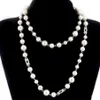 Style de luxe Designer Bijoux Collier perles naturelles collier pour femmes longue chaîne de pull élégant bijoux de mode accessoires1853558989