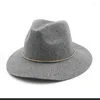 Bérets automne hiver britannique classique laine haut-de-forme dames ondulé Fedora casquette hommes femmes pur Jazz rond melon chapeaux